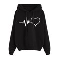 thumbnail image 1 of Women's Plus Size Printed Hoodie Sweatshirt with Drawstring - Stylish Slouchy Blouse for Comfort and Fashion, 1 of 3
