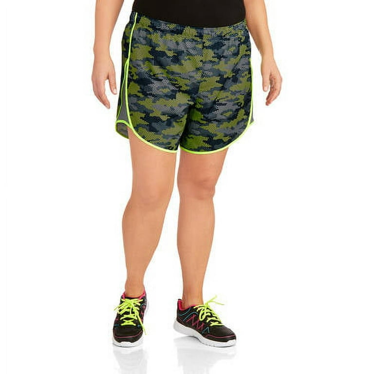 Women's Plus-Size Printed Woven Running Shorts with Liner
