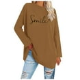thumbnail image 1 of Women's Plus Size Pure Color Round Neck Long Sleeved Casual Blouse Tunic Top for Everyday Wear, 1 of 2