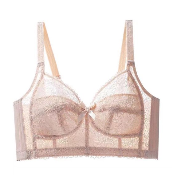 Women's Plus Size Push Up Bra Thin Padded Minimizing Lift Support Comfortable Sexy Lingerie Brassiere for Sagging Side