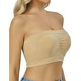 thumbnail image 1 of Women's Plus Size Push Up Bras Full Coverage Breathable Padded Bralettes Wireless Seamless Tank T-Shirt Bras Beige, 46C-DDD, 1 of 5