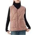 thumbnail image 1 of Women's Plus Size Quilted Puffer Vest - Button Up Sleeveless Down Jackets Warm Winter Gilet Outerwear, 1 of 5