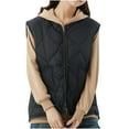 thumbnail image 1 of Women's Plus Size Quilted Puffer Vest - Button Up Sleeveless Down Jackets Warm Winter Gilet Outerwear, 1 of 5