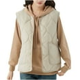thumbnail image 1 of Women's Plus Size Quilted Puffer Vest - Button Up Sleeveless Down Jackets Warm Winter Gilet Outerwear, 1 of 6