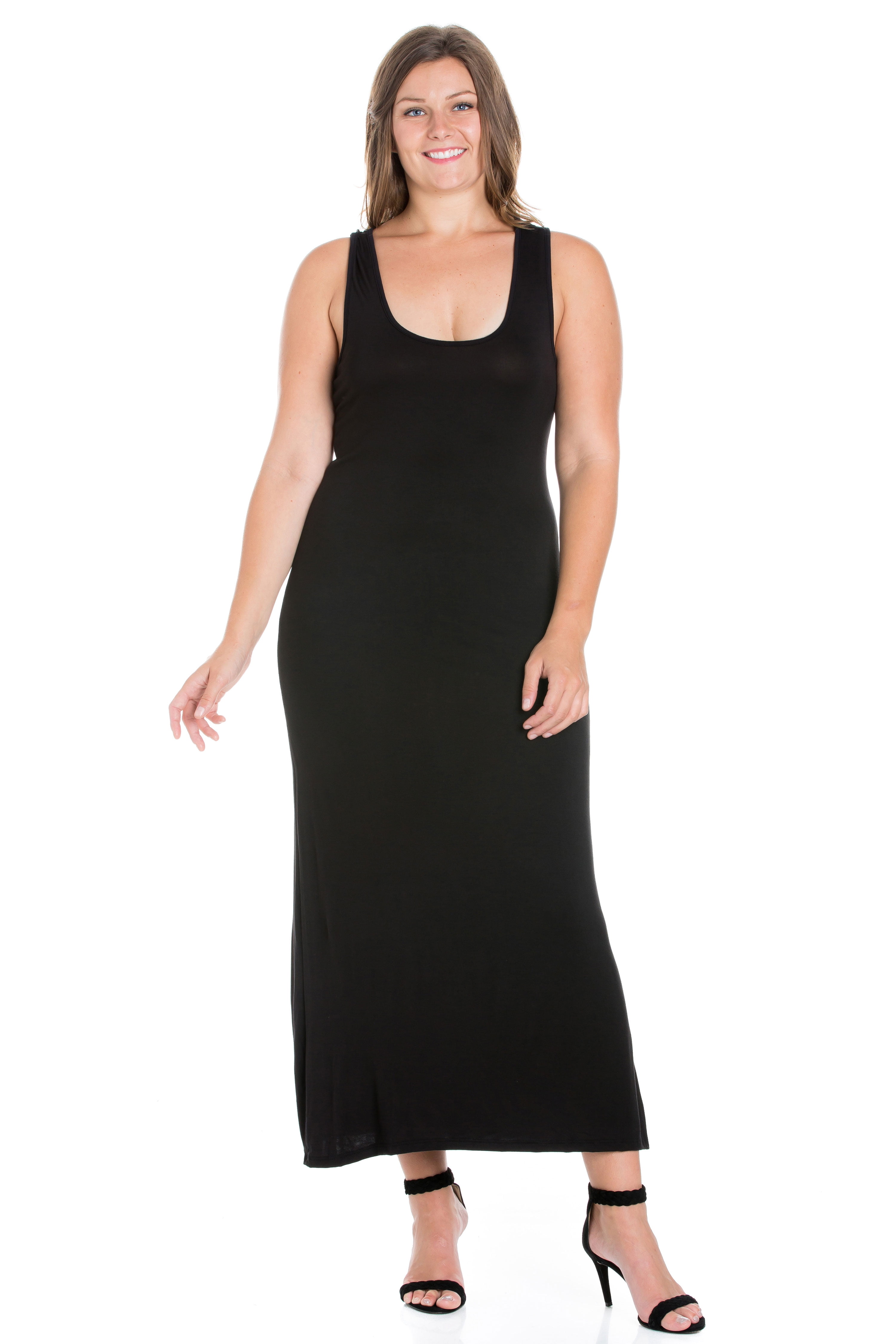 chinese dress ladies Sleeveless Racerback Maxi Dress with Cut-Out Back Navy Blue / XS - Acubi, Korean Fashion