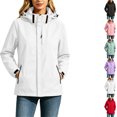 thumbnail image 1 of Women's Plus Size Rain Jackets Waterproof Zip Up Outdoor Windproof Jacket With Hood And Sporty Coat, 1 of 6