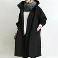 thumbnail image 1 of Women's Plus Size Recreational Windbreaker with Solid Color Hooded Long Sleeve and Pocket, 1 of 5