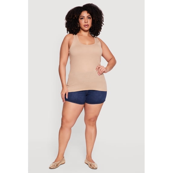 Women's Plus Size Rib Knit Tank Top