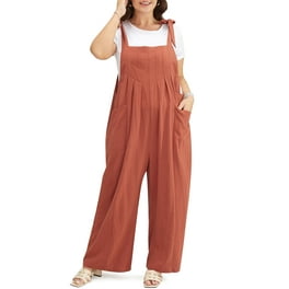 Women's Solid Color Suspender Loose Casual Jumpsuit Holiday Wide Leg  Jumpsuit