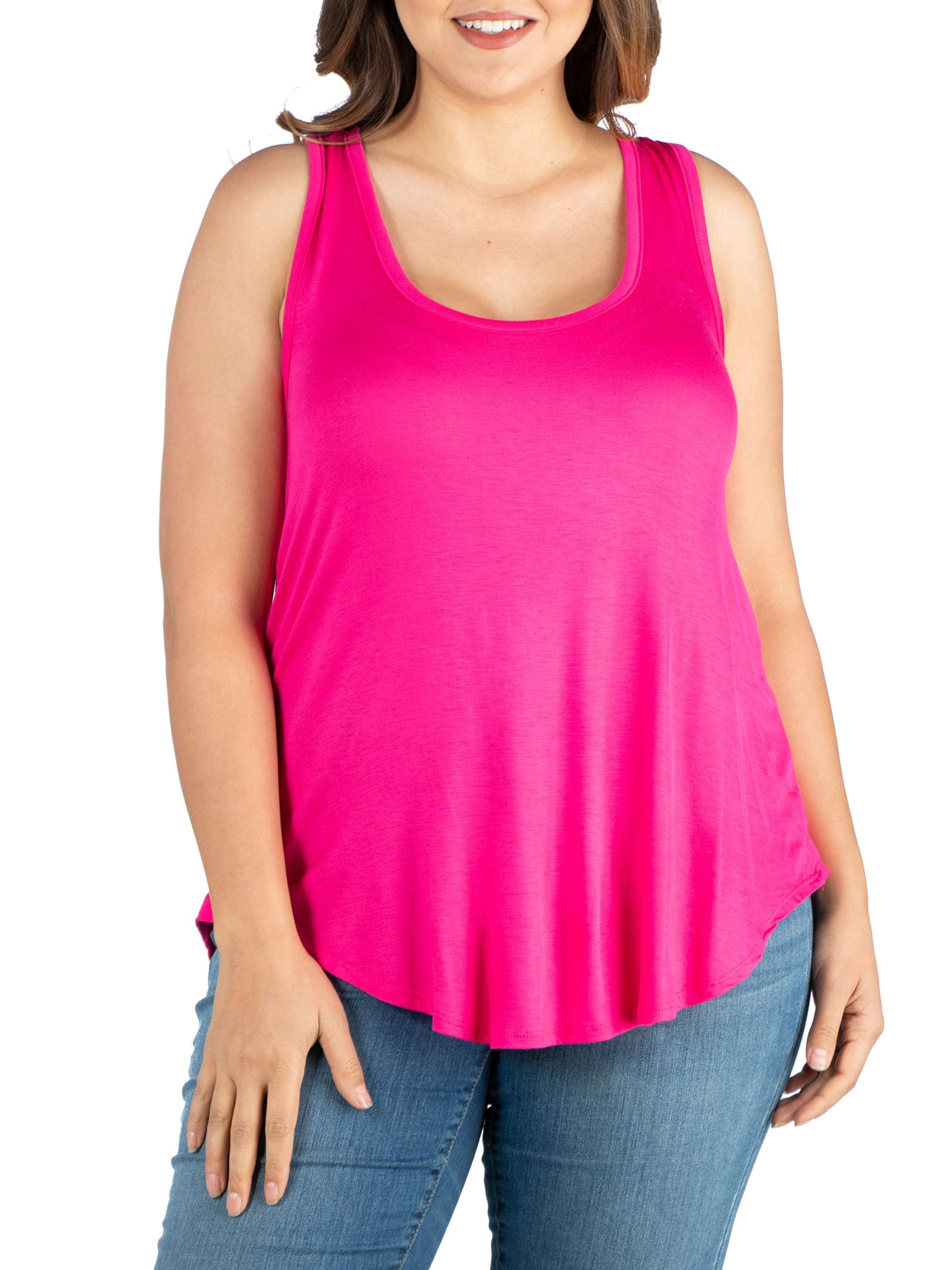 Women's Plus Size Round Hemline Plus Size Razorback Tank Top