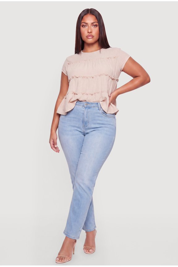 Women's Plus Size Ruffle Tiered Top