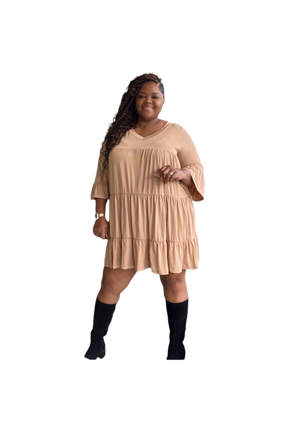 Women's Plus Size Ruffled Babydoll Dress