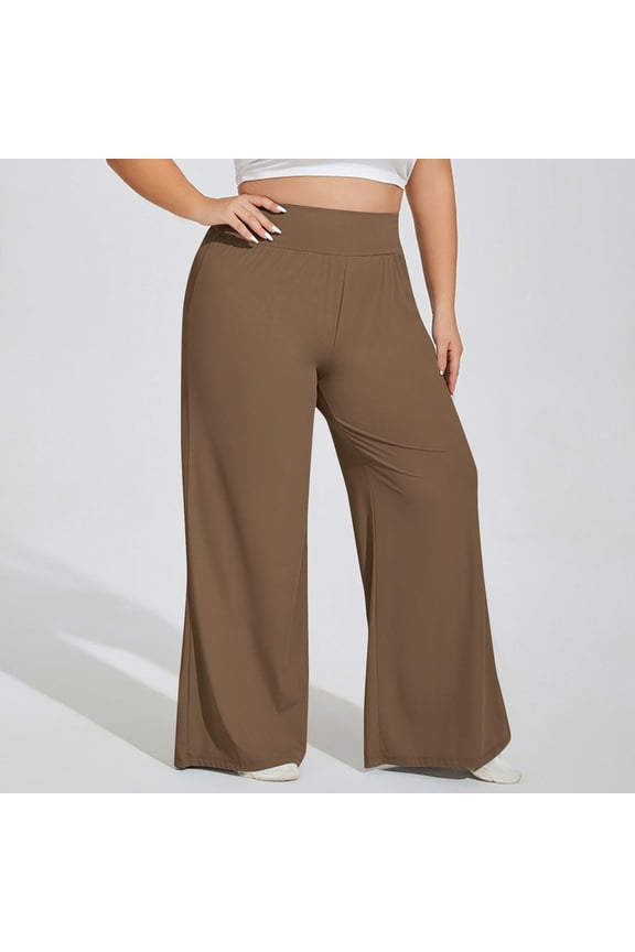 Women's Plus Size Running Leggings High-Waisted Butt-Lifting Fitness Loose-Fit Workout Pants Brown XXXXL