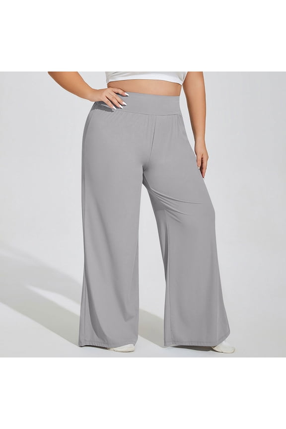 Women's Plus Size Running Leggings High-Waisted Butt-Lifting Fitness Loose-Fit Workout Pants Gray XXL