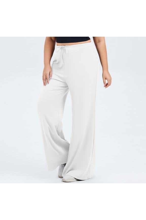 Women's Plus Size Running Leggings High-Waisted Butt-Lifting Loose-Fit Workout Pants White XXL