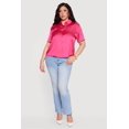thumbnail image 1 of Women's Plus Size Satin Button Front Collared Shirt, 1 of 4
