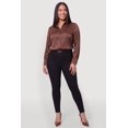thumbnail image 1 of Women's Plus Size Satin Long Sleeve Button Front Shirt, 1 of 4