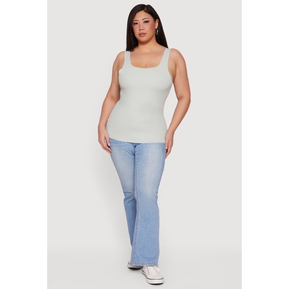 Women's Plus Size Seamless Double Layered Tank Top