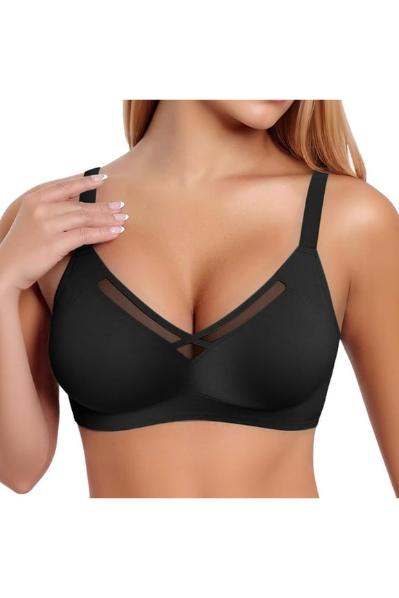 Women's Plus Size Seamless Jelly Thin Small Sports Sagging Bra Staples Bra plus Sized Sports Bra Bra with Back Support Womens Bras No Underwire Padded Strap Less Bra Womens Sports Bras Pack Sports