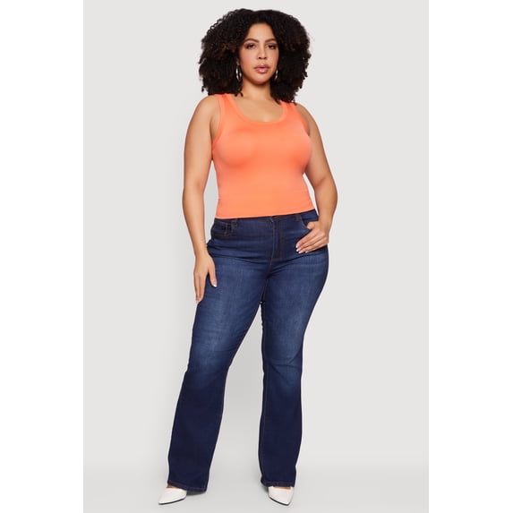 Women's Plus Size Seamless Scoop Neck Tank Top