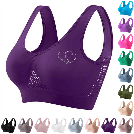 Women's Plus Size Seamless Sports Bras High Support High Impact Wirefree Comfortable Bra for Everyday Yoga Workout Bras for Women