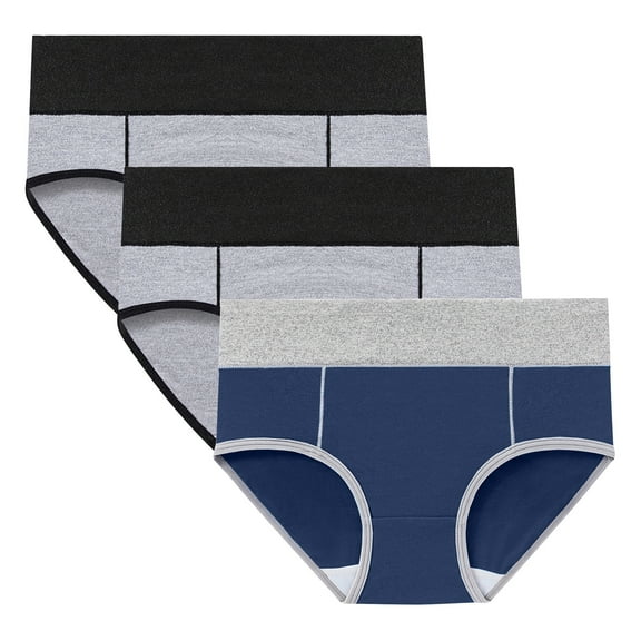 Women's Plus Size Seamless Underpants Leak Proof Incontinence Menstrual Panties 3 Pack Absorbent Period Briefs M-5XL