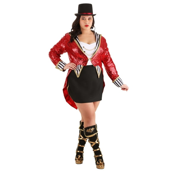 Women's Plus Size Sexy Sequin Ringmaster Costume