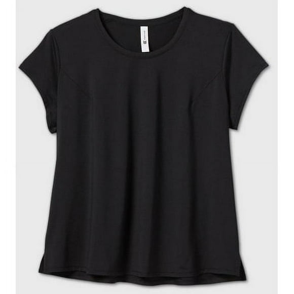 Women's Plus Size Shadow Striped Short Sleeve T-Shirt - All in Motion Black 4X