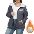 thumbnail image 1 of Women's Plus Size Sherpa Lined Jackets with Pockets Full Zip Up Hoodie Fleece Coat Long Sleeve Thick Warm Sweatshirt (5XL, Gray), 1 of 5