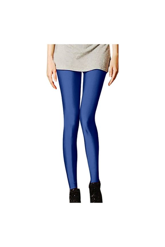 Women's Plus Size Shiny Spring Summer Leggings Slim Fit Glow Pants Trendy Skinny Base Layer Trousers