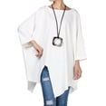 thumbnail image 1 of Women's Plus Size Shirt Pullover Tunic Tops Asymmetry Tees Blouse White M, 1 of 4
