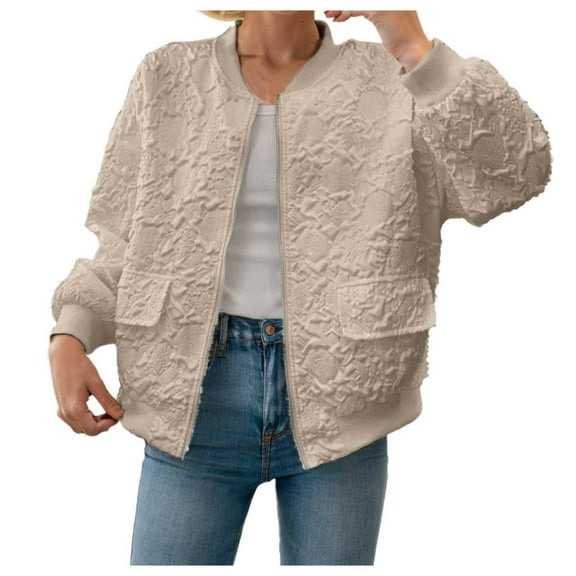 Women's Plus Size Short Crop Baseball Jacket Sporty Outerwear Top Stylish Casual Comfortable Lightweight Fashionable