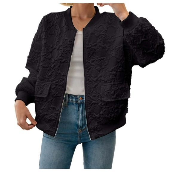 Women's Plus Size Short Crop Baseball Jacket Sporty Outerwear Top Stylish Casual Comfortable Lightweight Fashionable