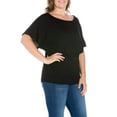 thumbnail image 1 of Women's Plus Size Short Sleeve Loose Fitting Dolman Top, 1 of 2