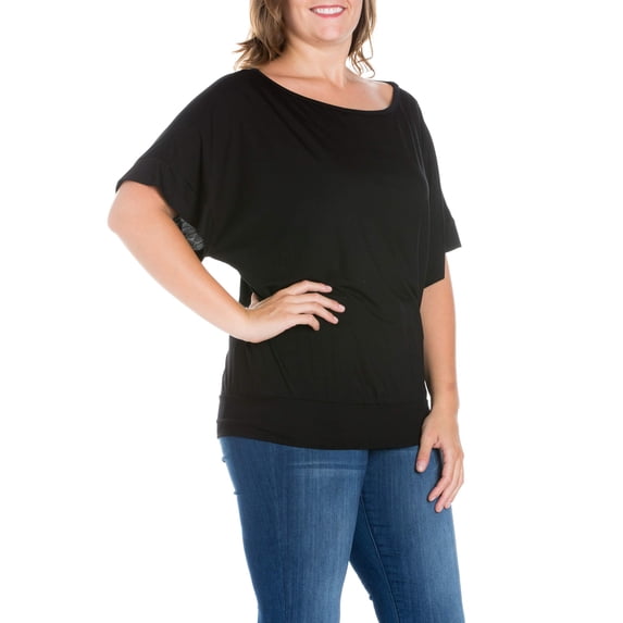 Women's Plus Size Short Sleeve Loose Fitting Dolman Top