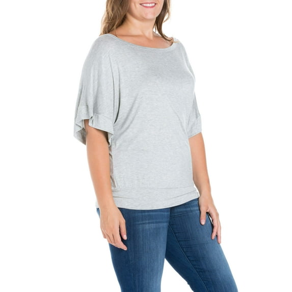 Women's Plus Size Short Sleeve Loose Fitting Dolman Top
