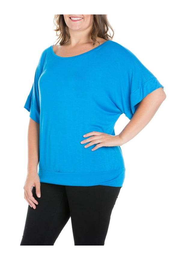 Women's Plus Size Short Sleeve Loose Fitting Dolman Top
