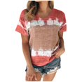 thumbnail image 1 of Women's Plus Size Short Sleeve Loose Scenic Flowers Printing O-Neck T-Shirt, 1 of 5