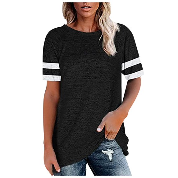 Women's Plus Size Short Sleeve Solid Color O-Neck Loose T-Shirt