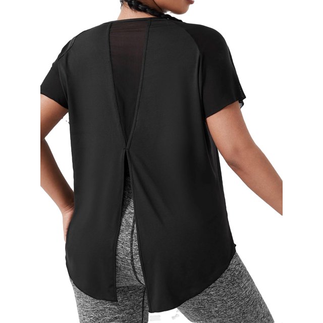 Women's Plus Size XXL (16) Black Plain Sports Tees Active Wear for