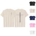 thumbnail image 1 of Women's Plus Size Short Sleeve T Shirt Casual Crew Neck Graphic Print Tee For Spring Summer Everyday Basic Top With Pants, 1 of 3
