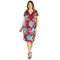 thumbnail image 1 of Women?s Plus Size Short Sleeve V Neck Floral Faux Wrap Dress, 1 of 3
