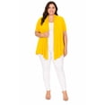 thumbnail image 1 of Women's Plus Size Short Sleeves Draped Open Front Casual Solid Cardigan, 1 of 6