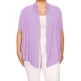 thumbnail image 1 of Moa Collection Women's Plus Size Short Sleeves Draped Open Front Casual Solid Cardigan, 1 of 5