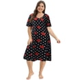 thumbnail image 1 of Women's Plus Size Short Sleeves Nightgowns Fashion Print Nightshirt Pullover Soft Nightdress Loungewear, XL-5XL, 1 of 9