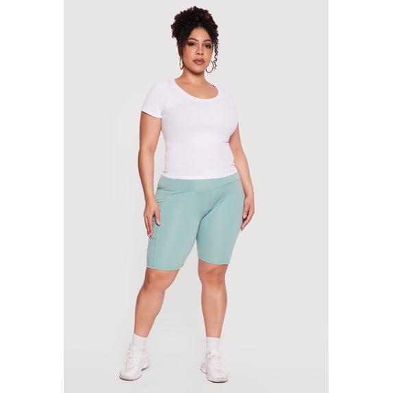 Women's Plus Size Side Pocket Bike Shorts