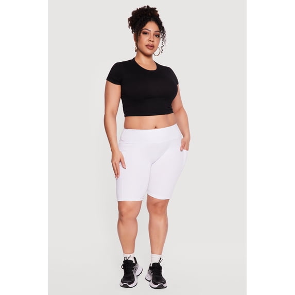 Women's Plus Size Side Pocket Bike Shorts