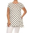 thumbnail image 1 of Women's Plus Size Side Pockets Polka Dot Short Sleeves Relaxed Tunic Tee Top, 1 of 4