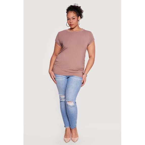 Women's Plus Size Side Ruched Tee