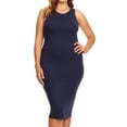 thumbnail image 1 of Women's Plus Size Sleeveless Bodycon Midi Dress – Stretchy Slim Fit Design, 1 of 4